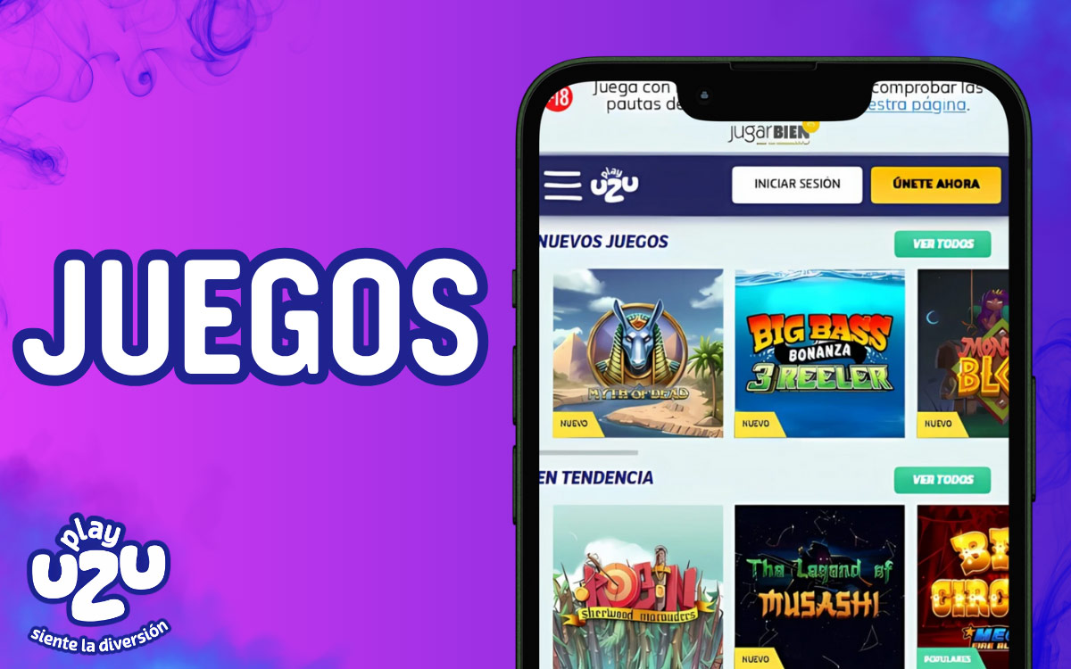 PlayUZU Juegos disponibles en la aplicación